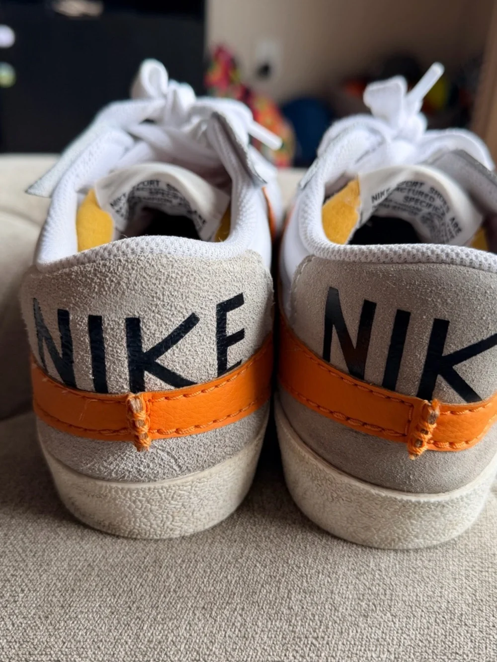 Nike Blazer Low '77 Jumbo White Magma Orange Sneakers - Size 10